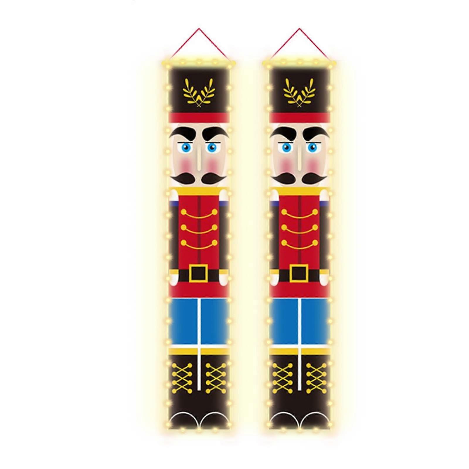 Nutcracker Christmas Decorations Banner with Festive Soldier Design for Front Door Wall Fireplace