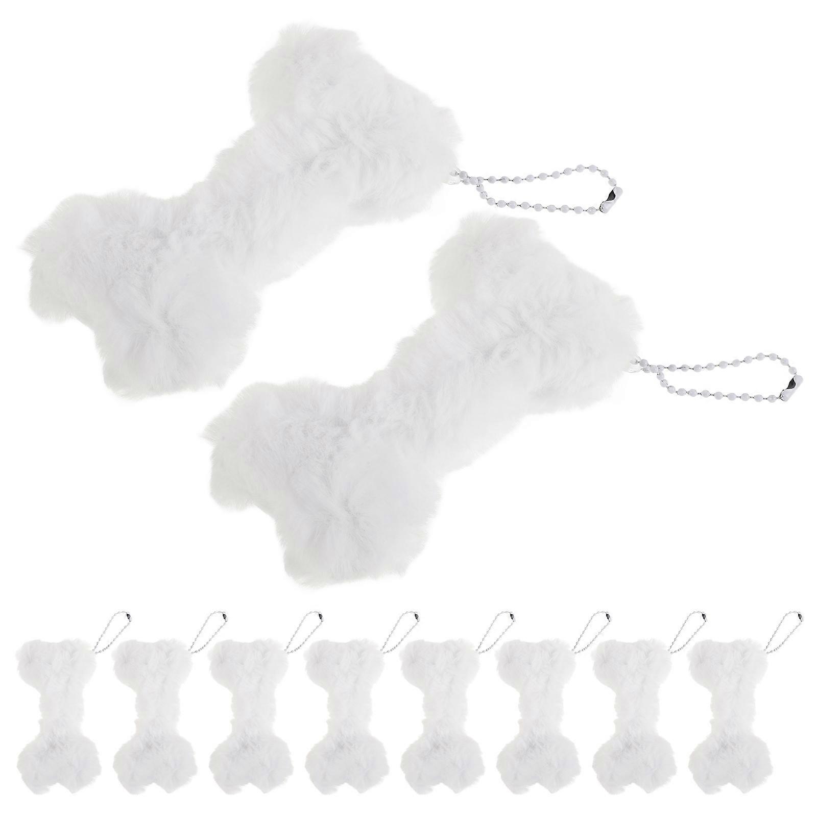 Bone Shaped Plush Keyring for Dog Lovers 5Pcs Plush Key Holder Set