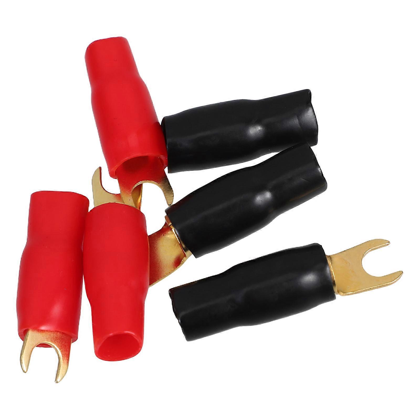 Audio Wire Spade Terminals Fork Shape Increased Power Flow Safer Connection for Cable Terminal Plug 3 Pairs