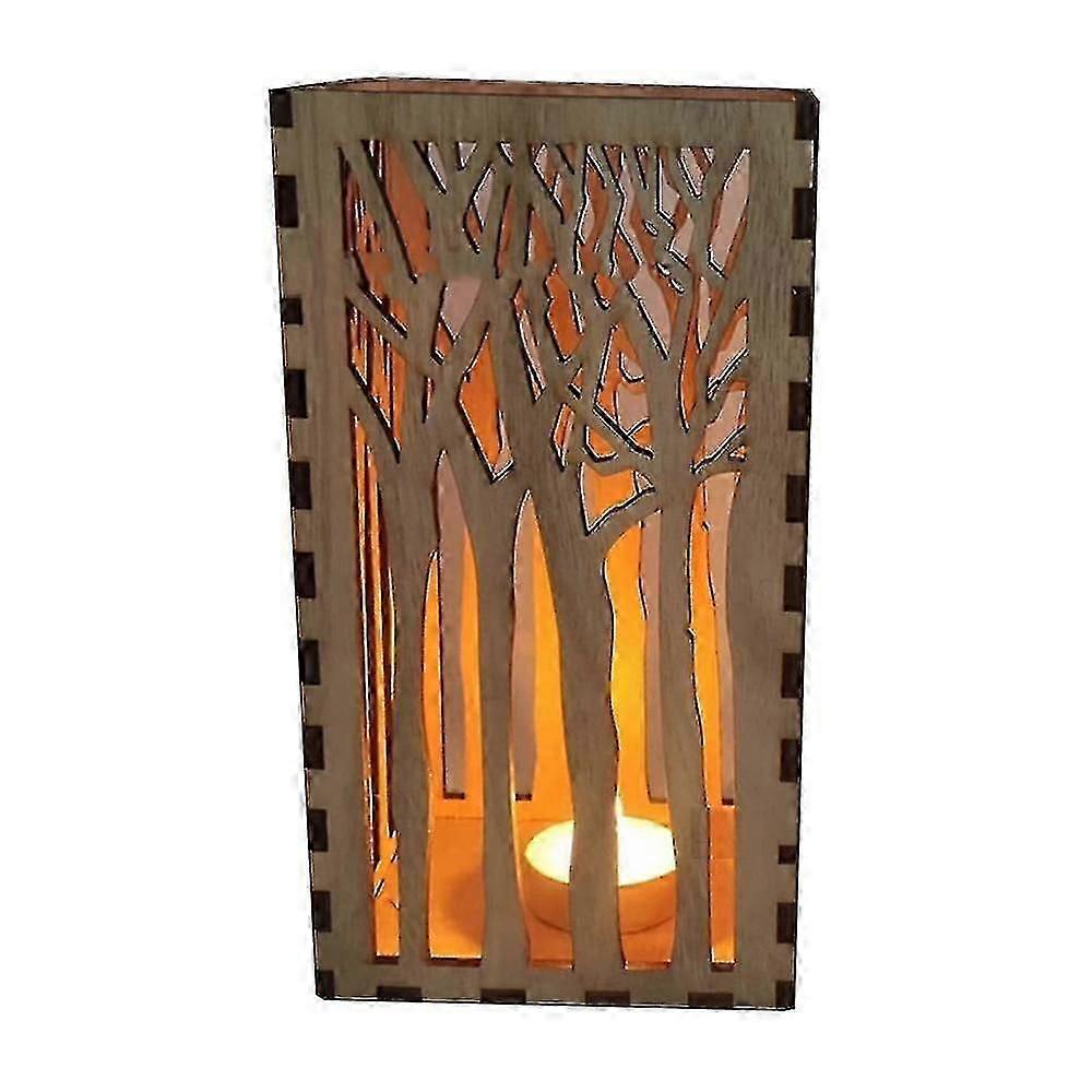 Wooden Lantern Candle Holder Desktop Decor Ornaments