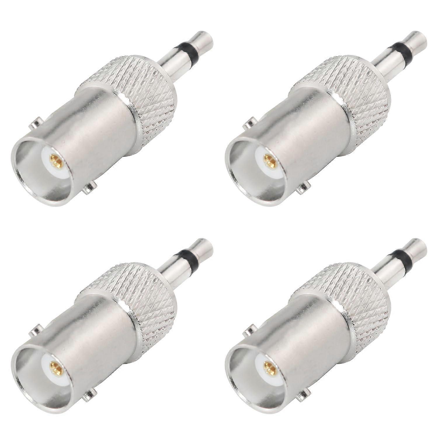 4PCS BNC to 3.5mm Mono Male Adapter Set NickelPlated CCTV Camera Connector for DVR AV