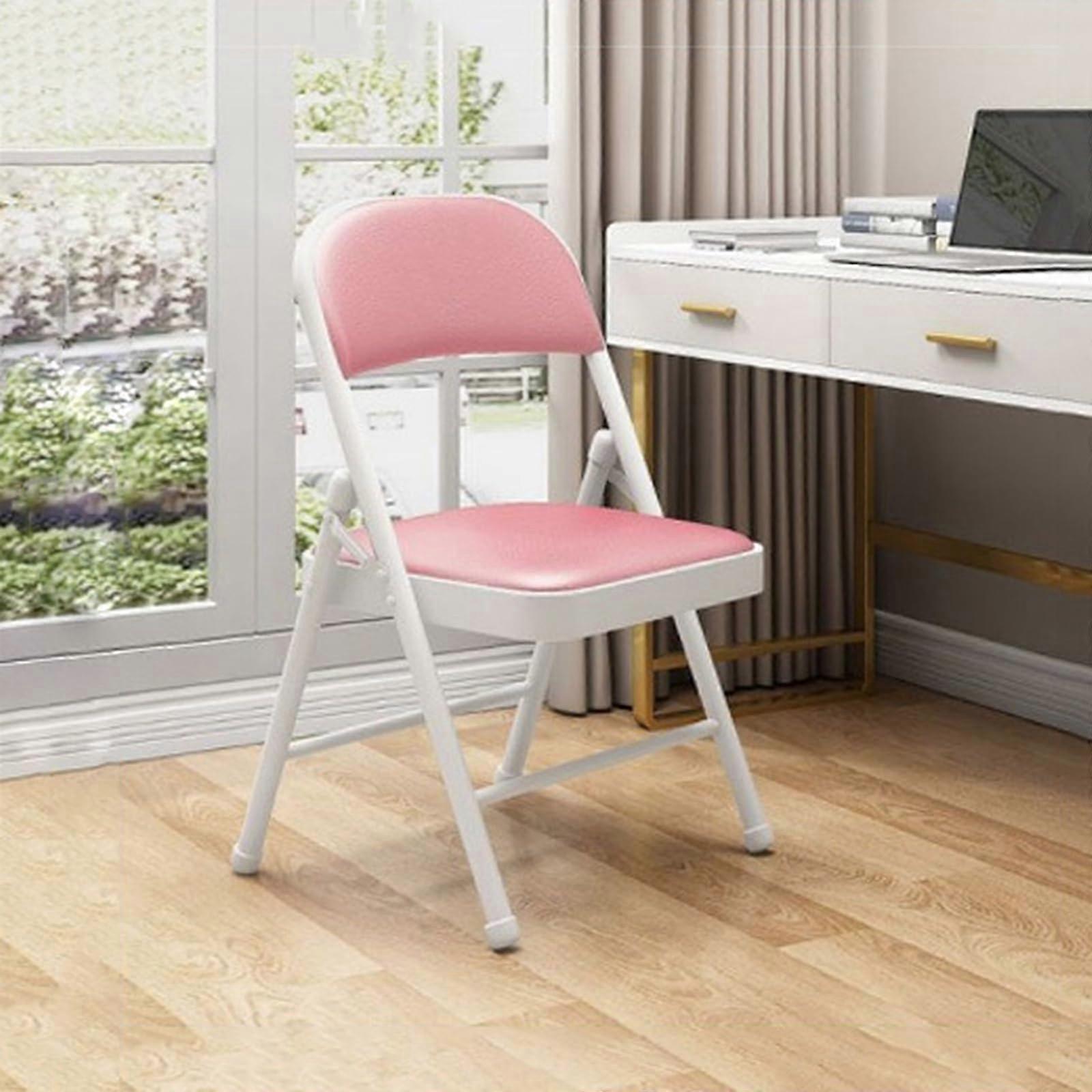 Folding PU Dining Chair with Padded Seat and Back, Steel Frame, SpaceSaving for Home and Office
