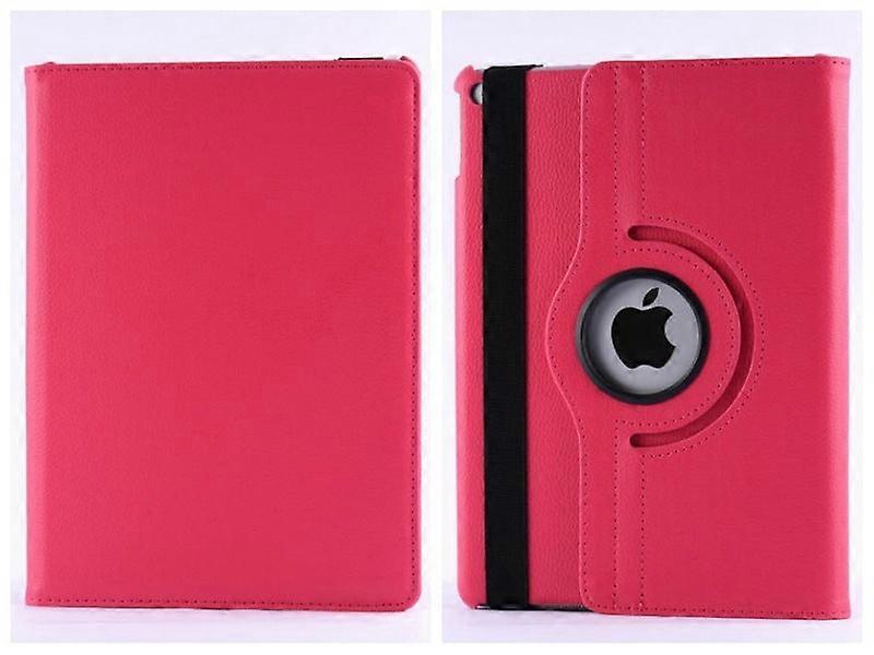 Case For Ipad 2017 10.5"rose Red Rotating Leather Litchi Texture -built