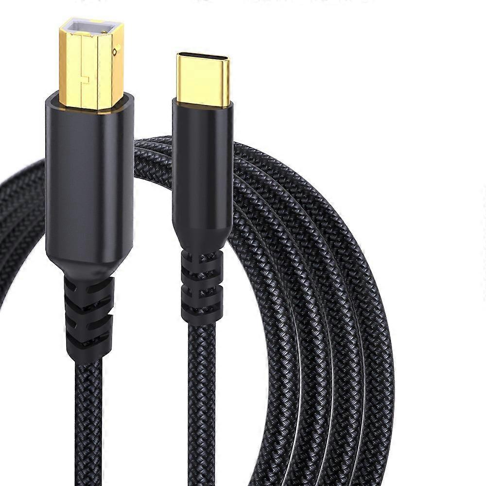 5M Printer Cable USB C to USB B Extension Cable 480Mbps Data Transfer Braided Cable for Windows, MacOS, Linux Systems