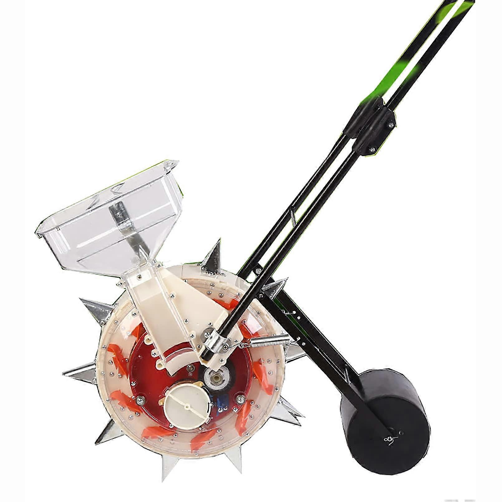 Manual Seed Planter for Beans Corn Peanut Cotton, Rustproof Hand Push Seeder with 7 Mouths