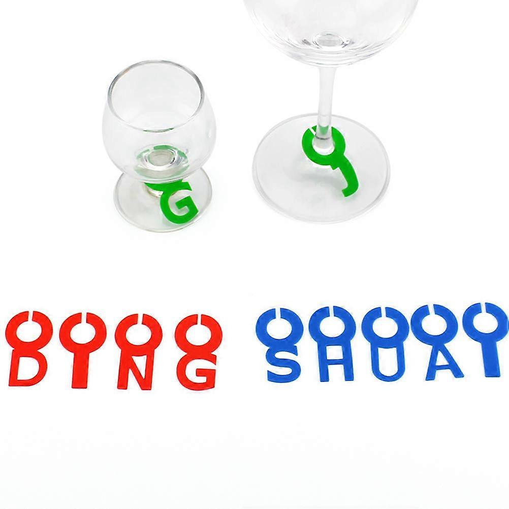 Cup Silicone Label Wine Glass Marker for Cup Identification 26Pcs Red Set