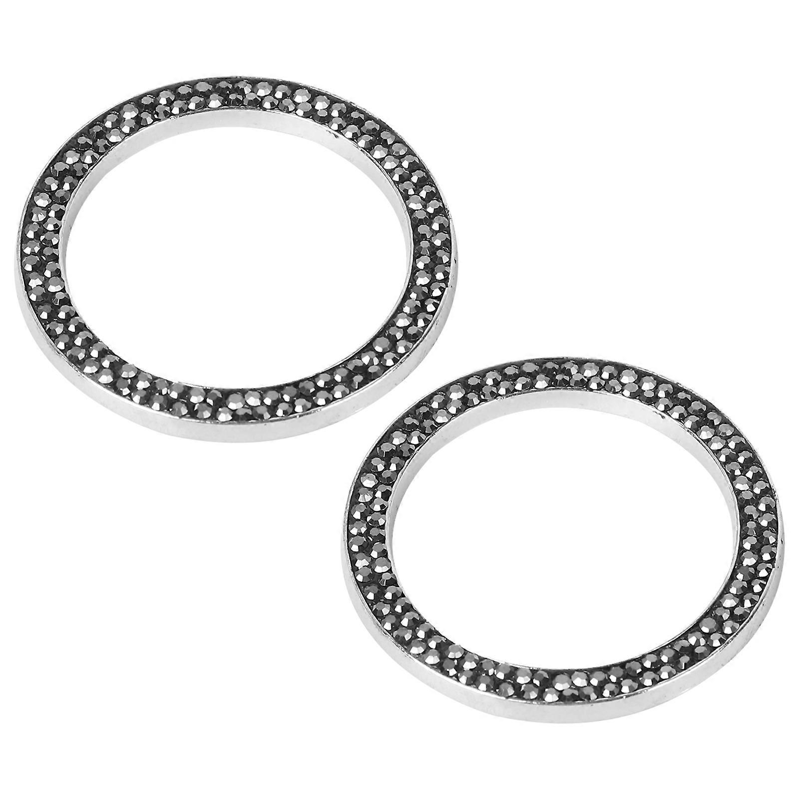 Car Bling Ring Ignition Button Sticker for 2Pcs Engine Start Accessory