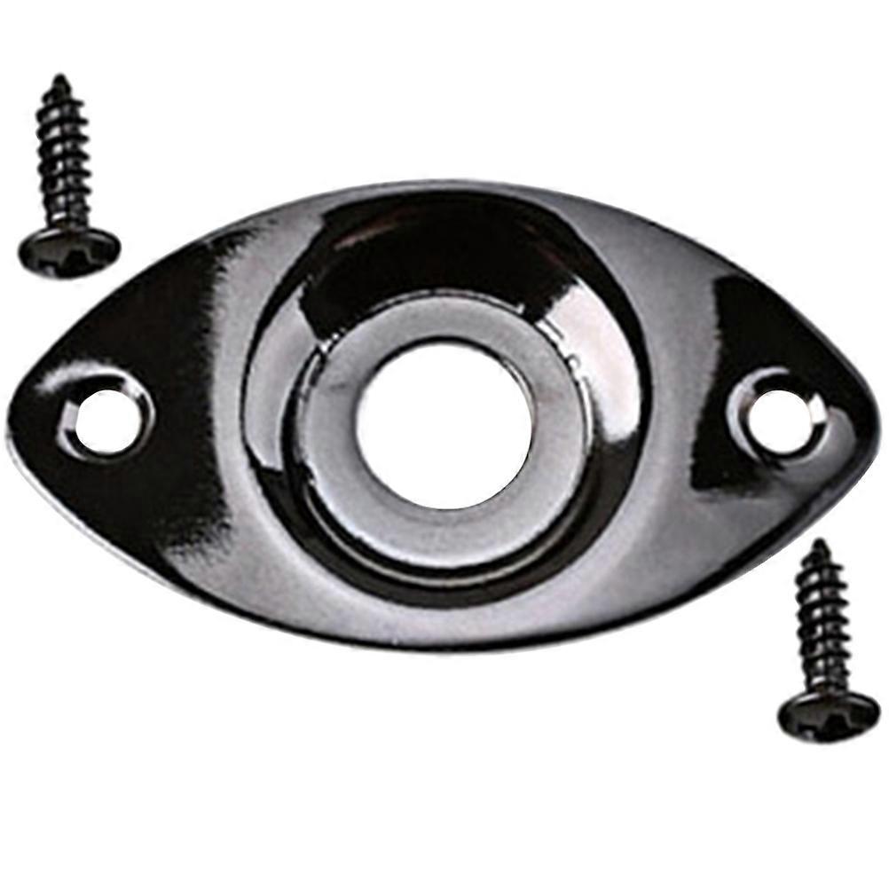 Electric Guitar Jack Plates Metal Black Socket Jack Plate Replacement 1Set