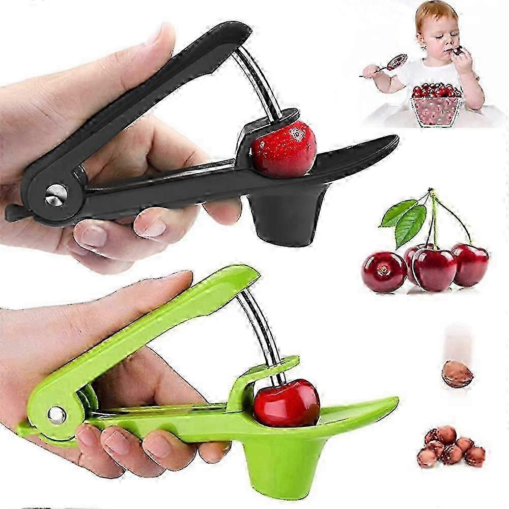2-pack Cherry Pitter, Cherry Seed Remover Olives Pitter Tool, Cherries Corer Pitter Tool with Space-Saving Lock Design,Multi-Function Fruit Pit Remove