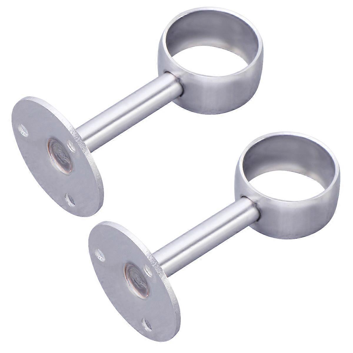 Curtain Rod Brackets for Ceiling Mount 2Pcs Stainless Steel Silver Finish