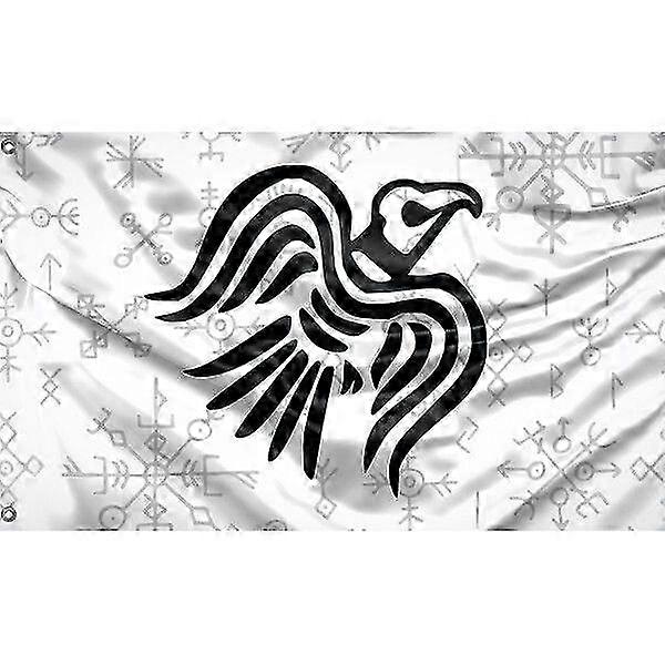 Nordic Viking Raven Flag Pattern 364