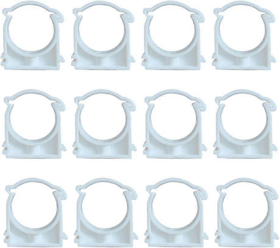 12PCS Inner Diameter 40mm,Plastic Water Pipe Fixed Clips,Universal Single Pipe Clip,Snap Single Hinged Pipe Clamp(White)