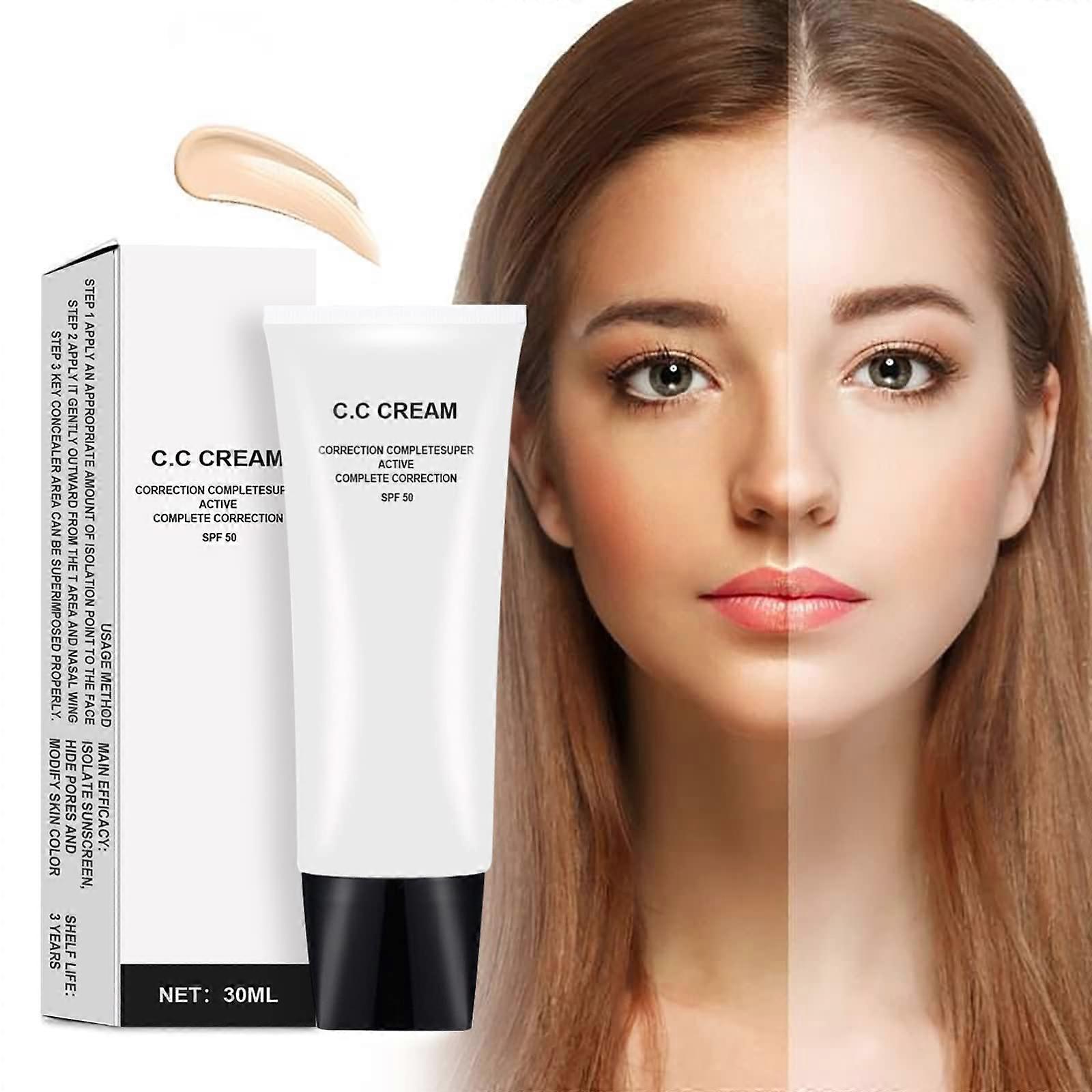 CC Cream SPF 43 Full Coverage Colour Correcting for Mature Skin Tone Adjustment 30ml