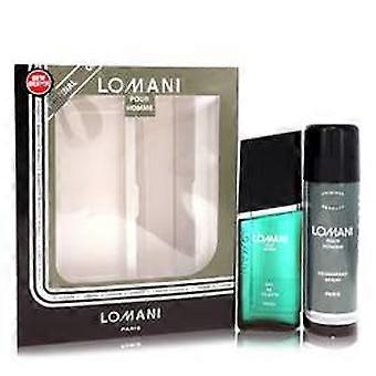  Lomani by Lomani - Gift Set -- 3.4 oz Eau De Toilette Spray + 6.7 oz Deodorant Spray - Men 