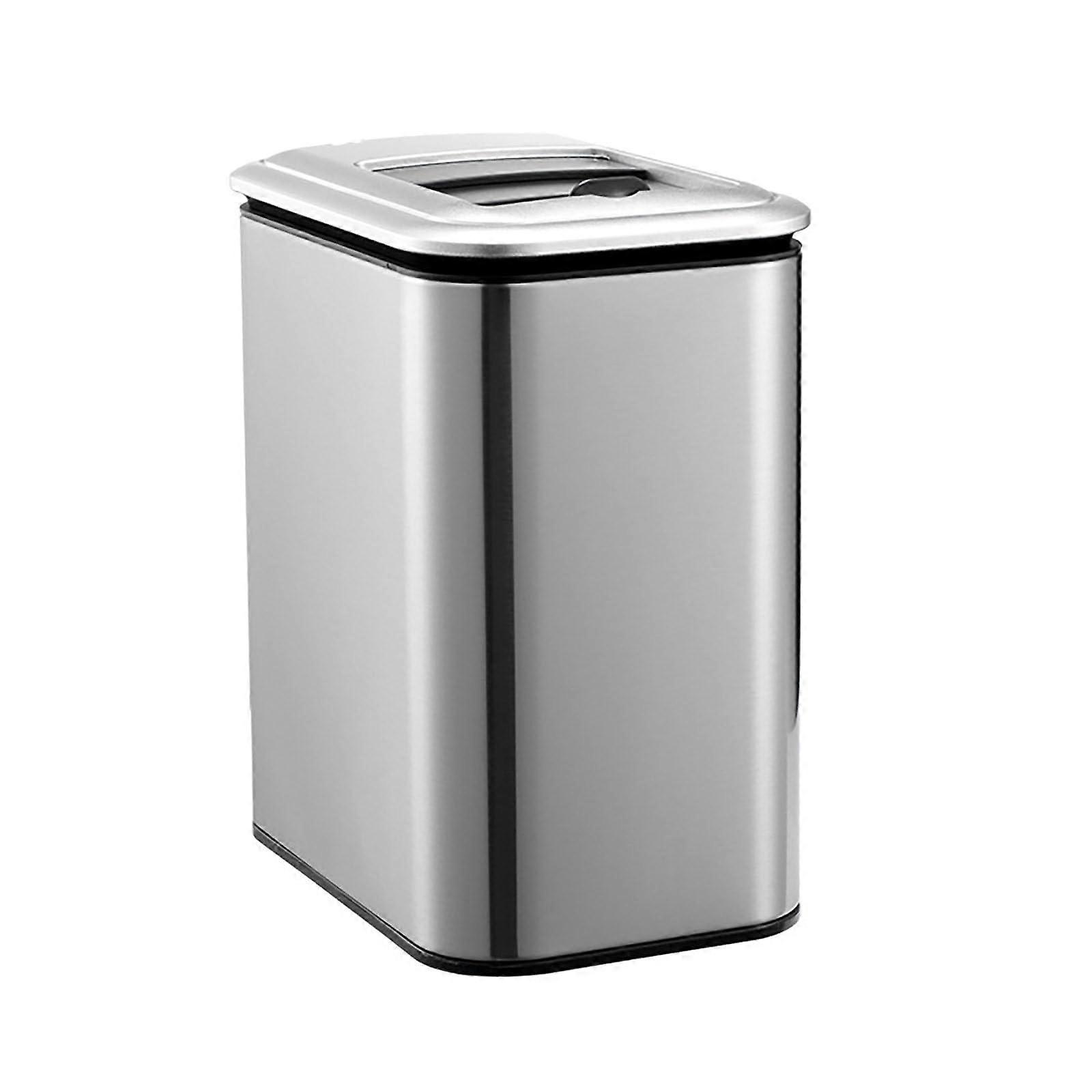 Stainless Steel Smart Trash Can with Voice Sensor, 9L Automatic Garbage Bin for Kitchen and Bathroom