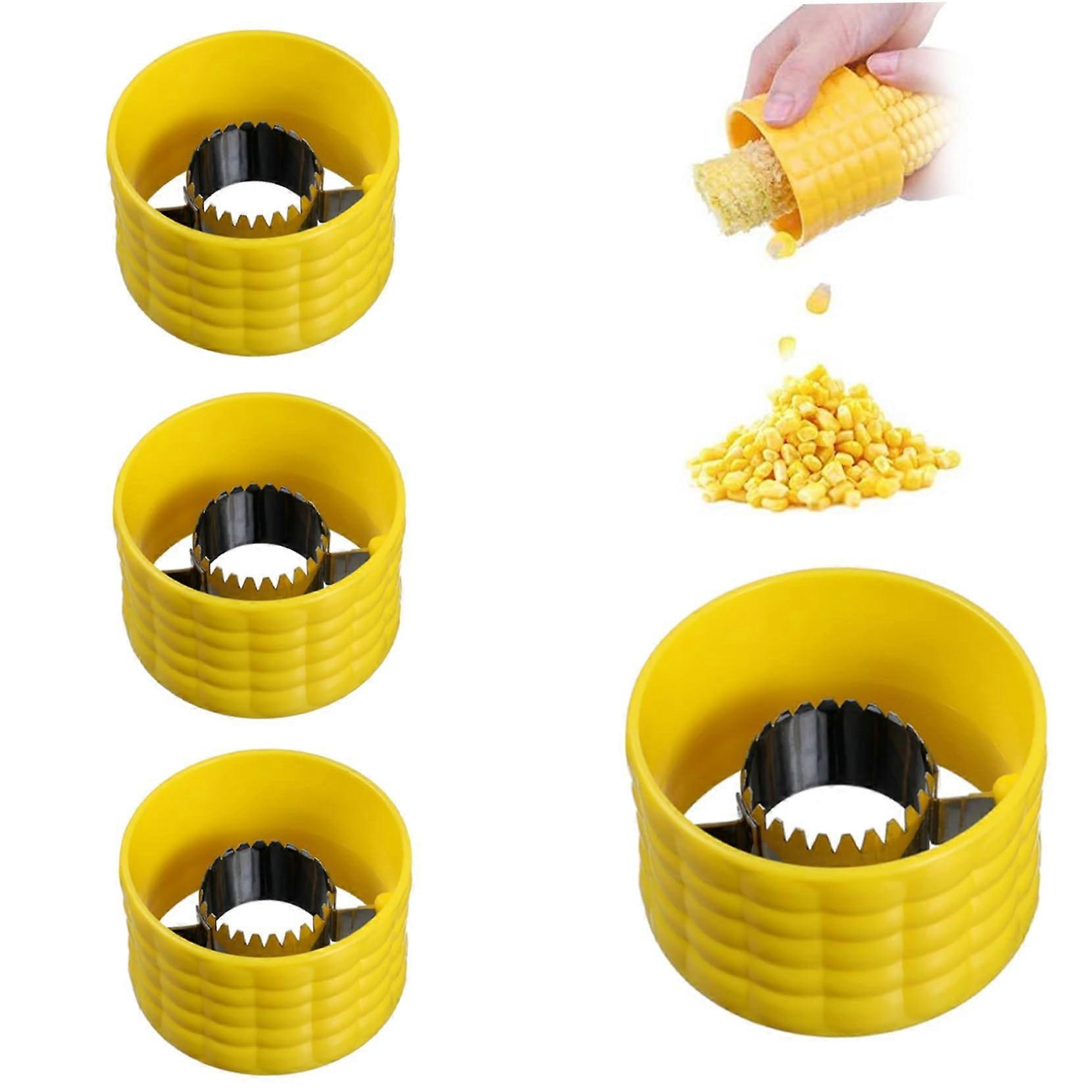 Corn Cob Stripper 4PCS Stainless Steel Manual Rotating Peeler Easy Clean Kernel Remover for Kitchen