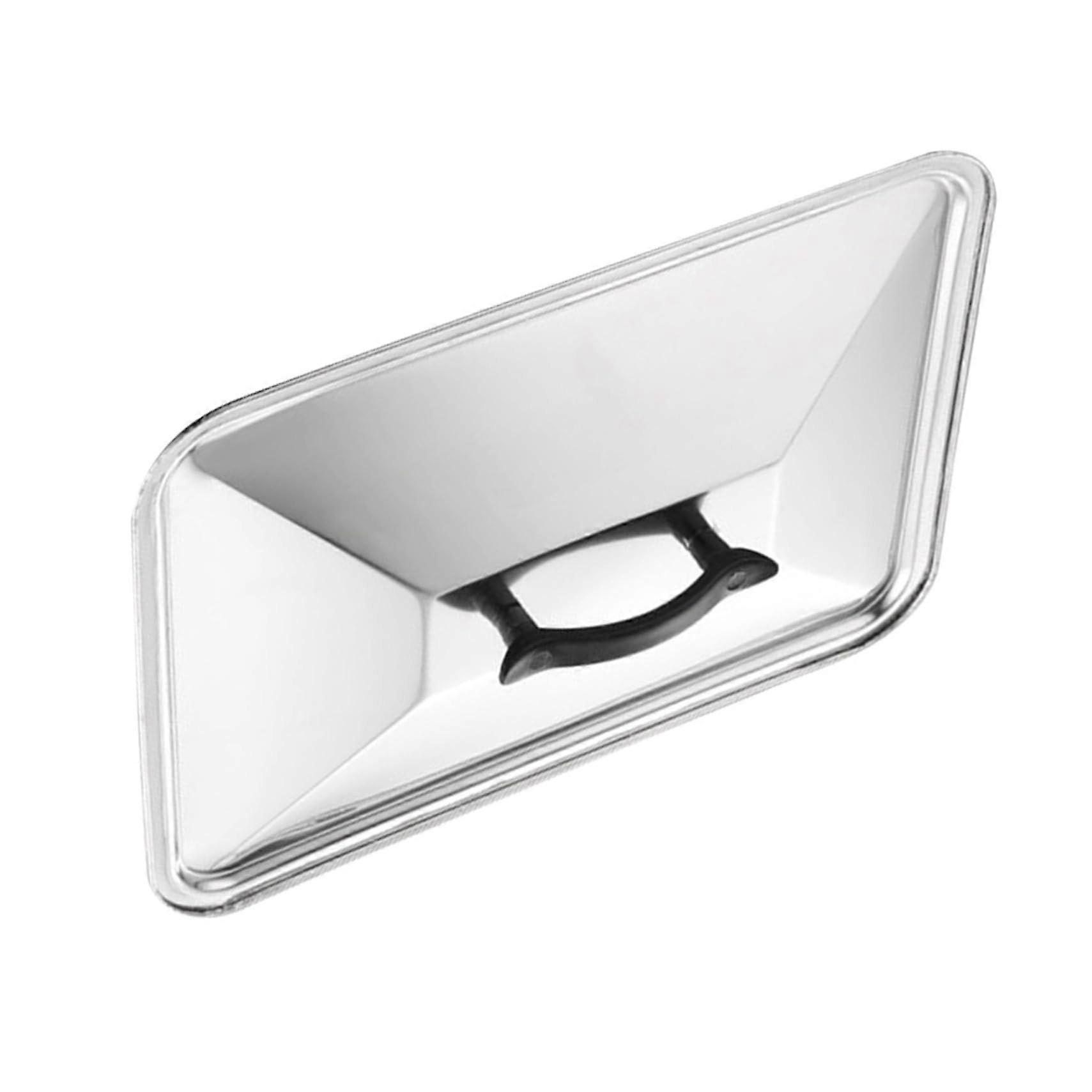 Stainless Steel Rectangular Pot Lid Oil Splash Guard with Large Handle for Home and Restaurant Cooking