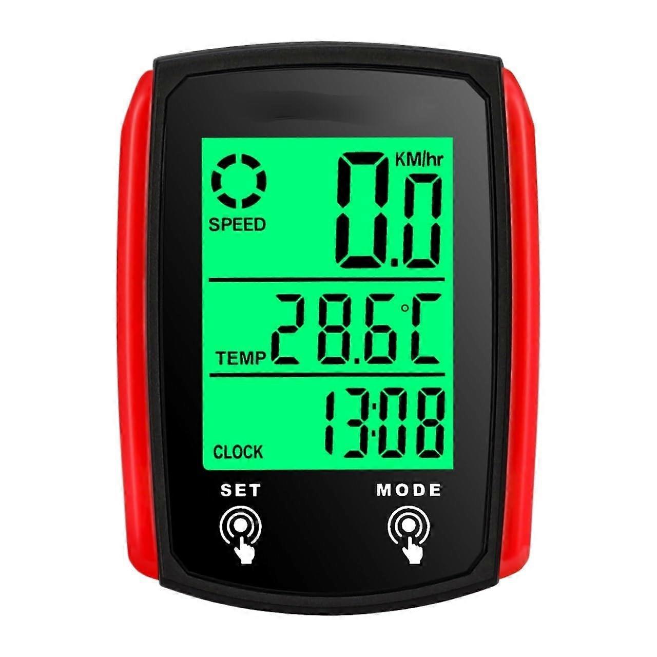 Bike Computer with Odometer Waterproof GPS Bicycle Speedometer  Accuracy Altitude Display Red
