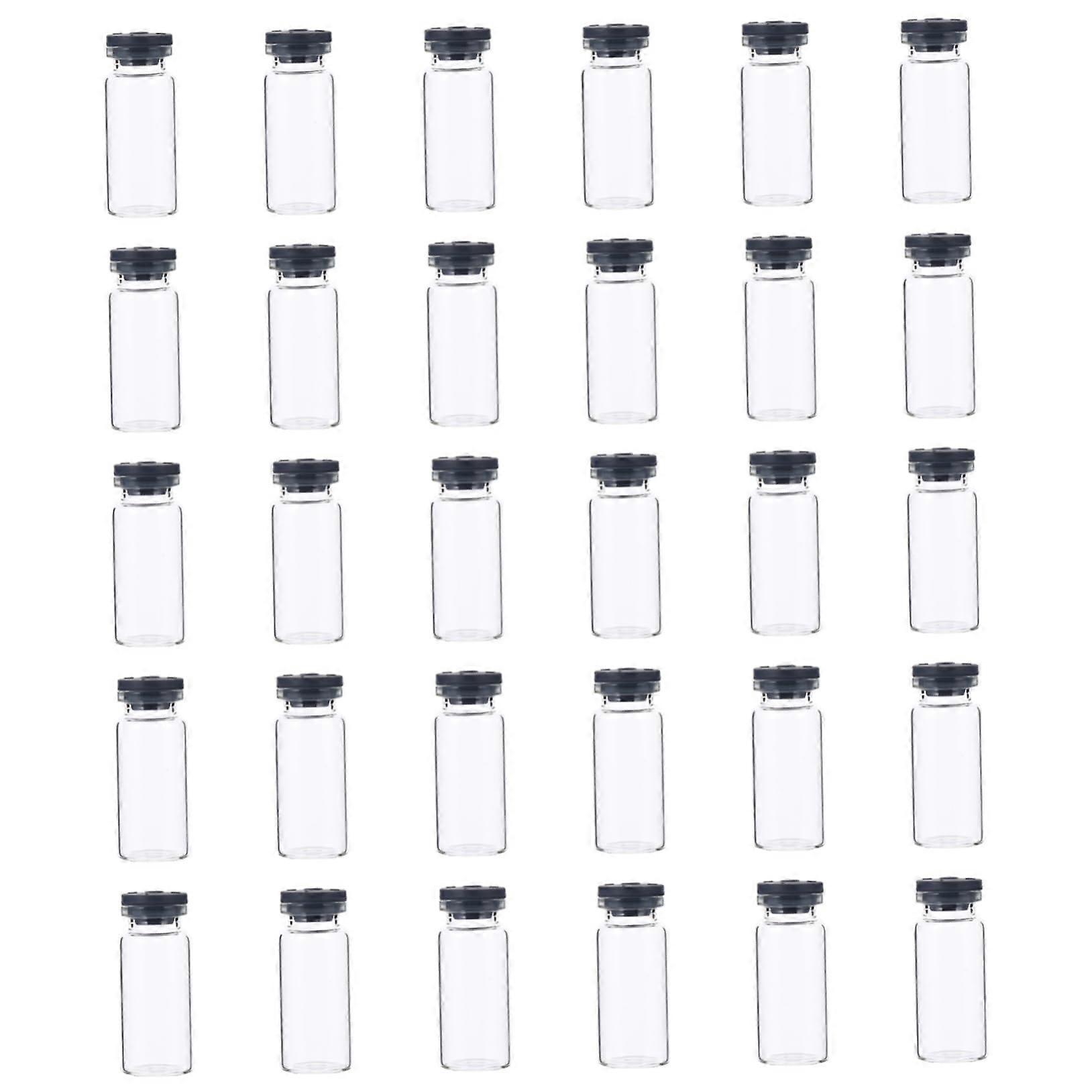 30pcs Clear Glass Vials with Thick Flat Bottom for Essential Oils and Compact Sample Storage