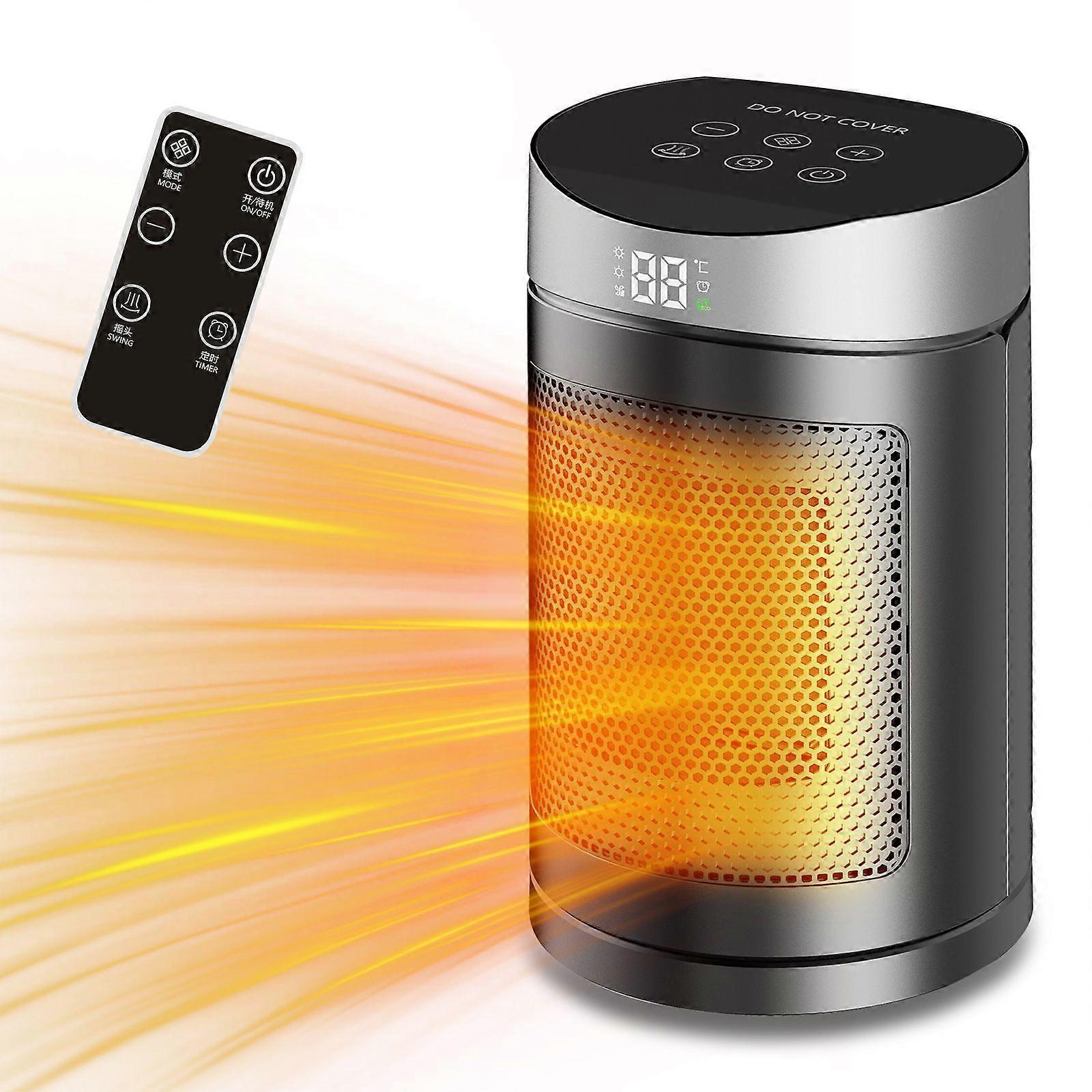 Small Sun Space Heater for Home  Desktop Electric Warmer with Touch Screen & Remote Control