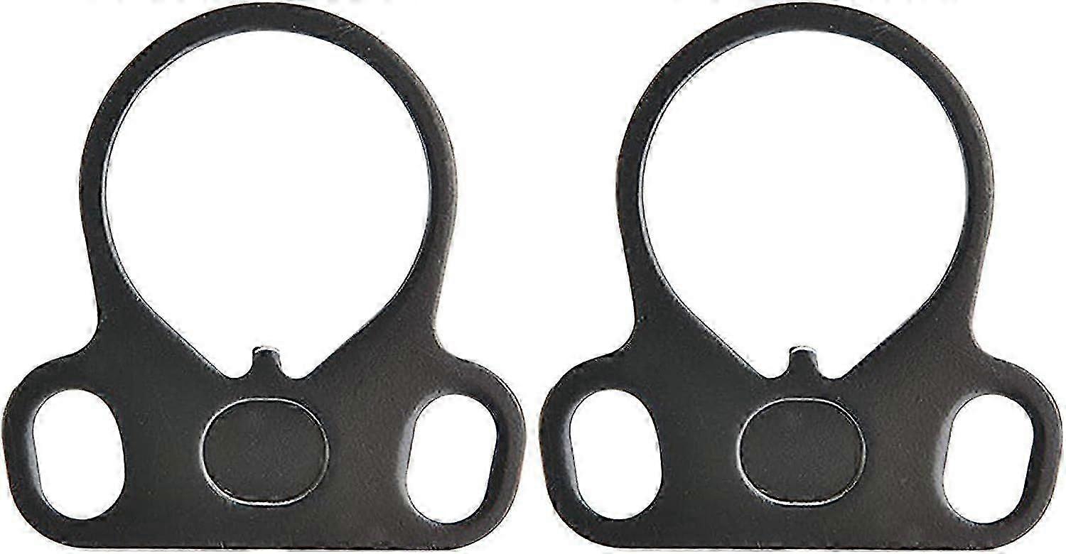 Steel adapter connection accessories double ring connection buckle sling adapter (black) (2pcs)