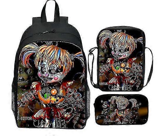 Five Nights Backpack, School Bag, Children's School Bag, Backpack, Men's Backpack, Laptop Backpack, Three-piece Backpack