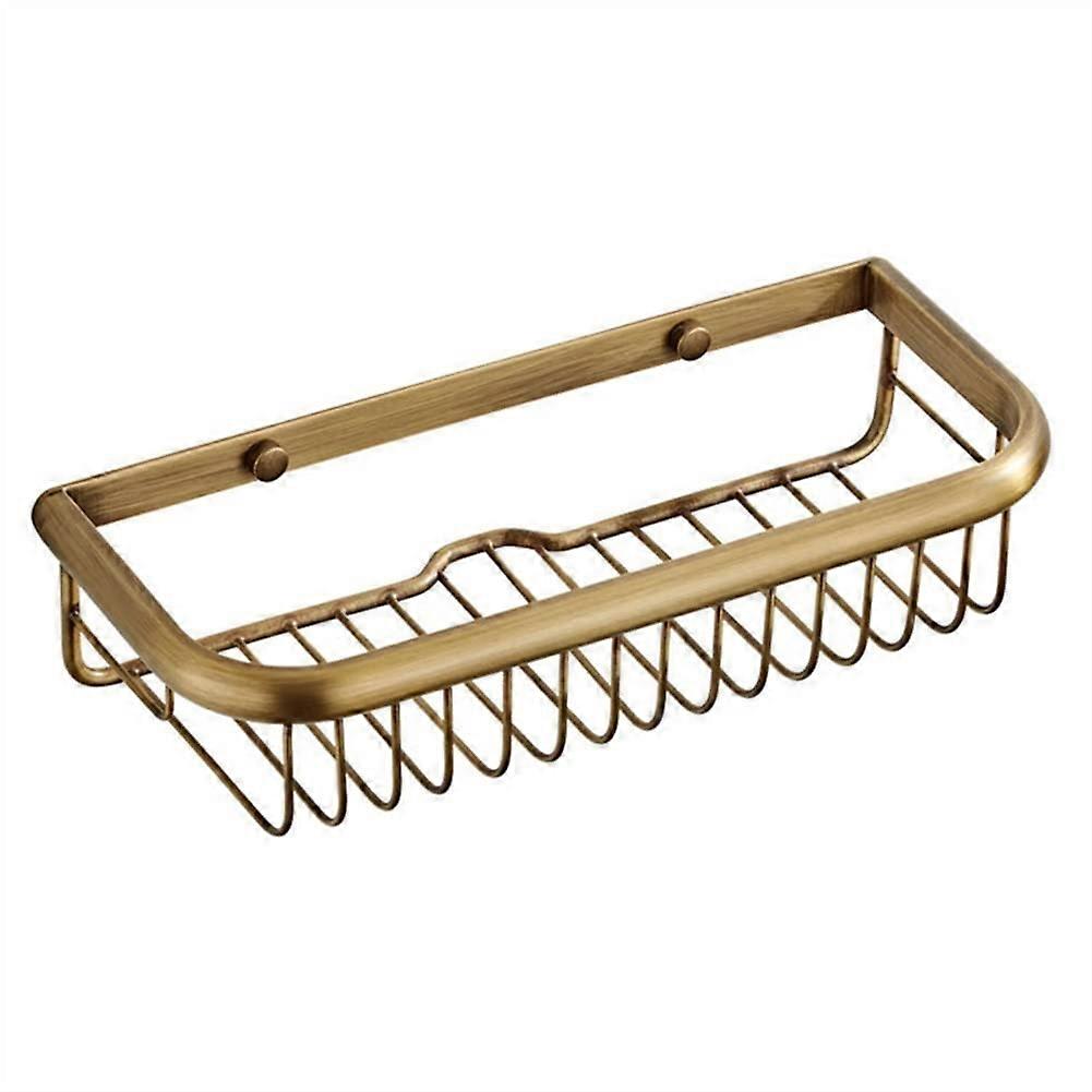 Brass Shower Caddy Rustproof Wall Mounted Bathroom Storage Shelf Adhesive NoDrill Organizer