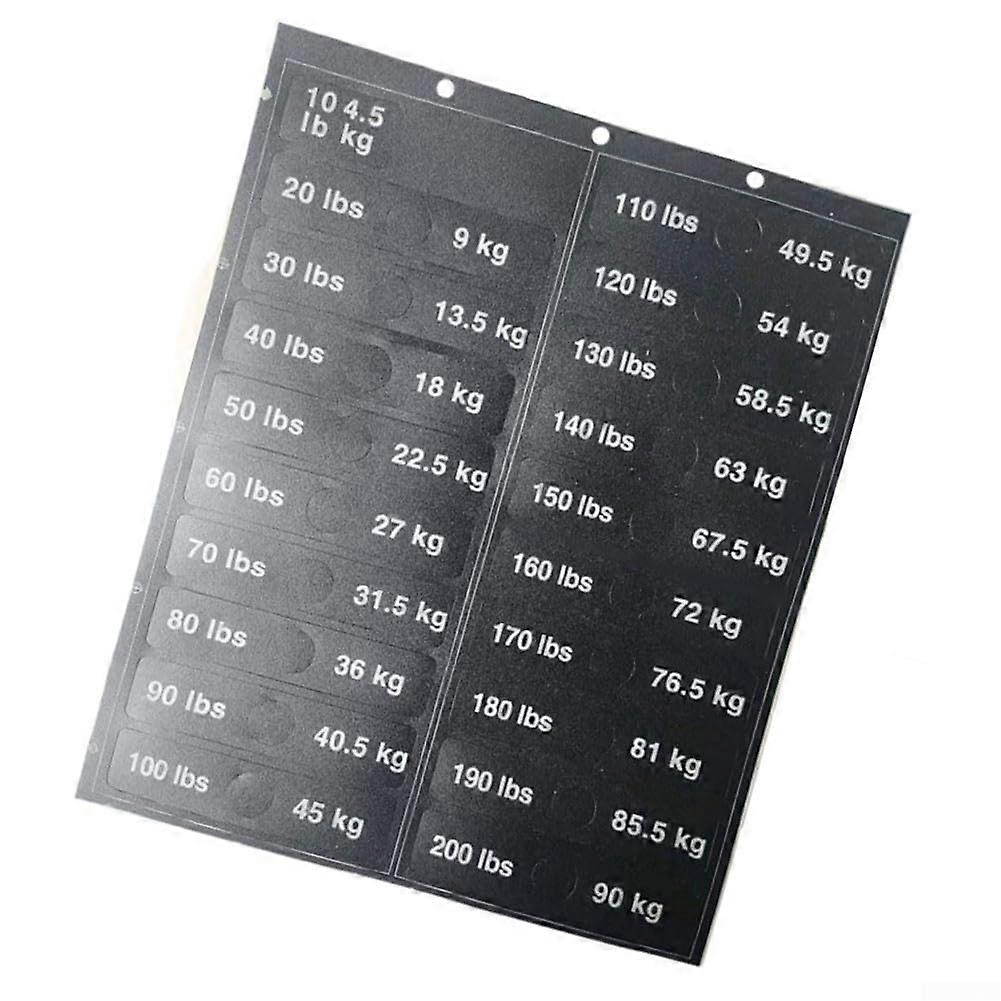Weight Plate Labels for Quick Identification Durable Gym Equipment Stickers PP Material