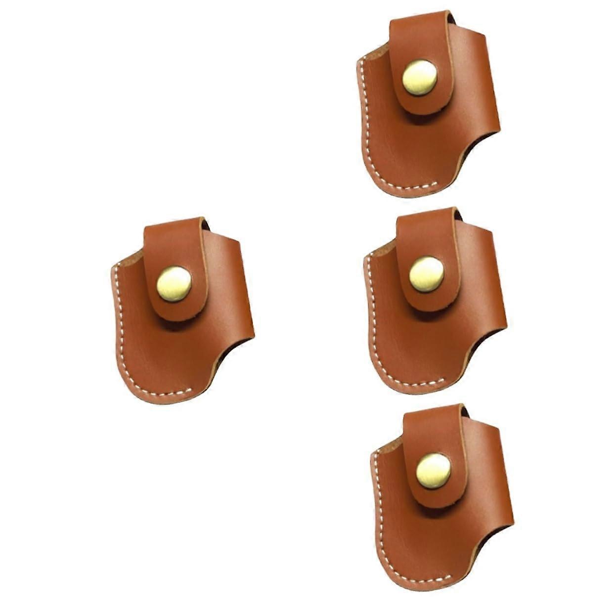 Leather Lighter Case with Belt Loop, ScratchResistant Protective Outdoor Lighter Holder, 4pcs