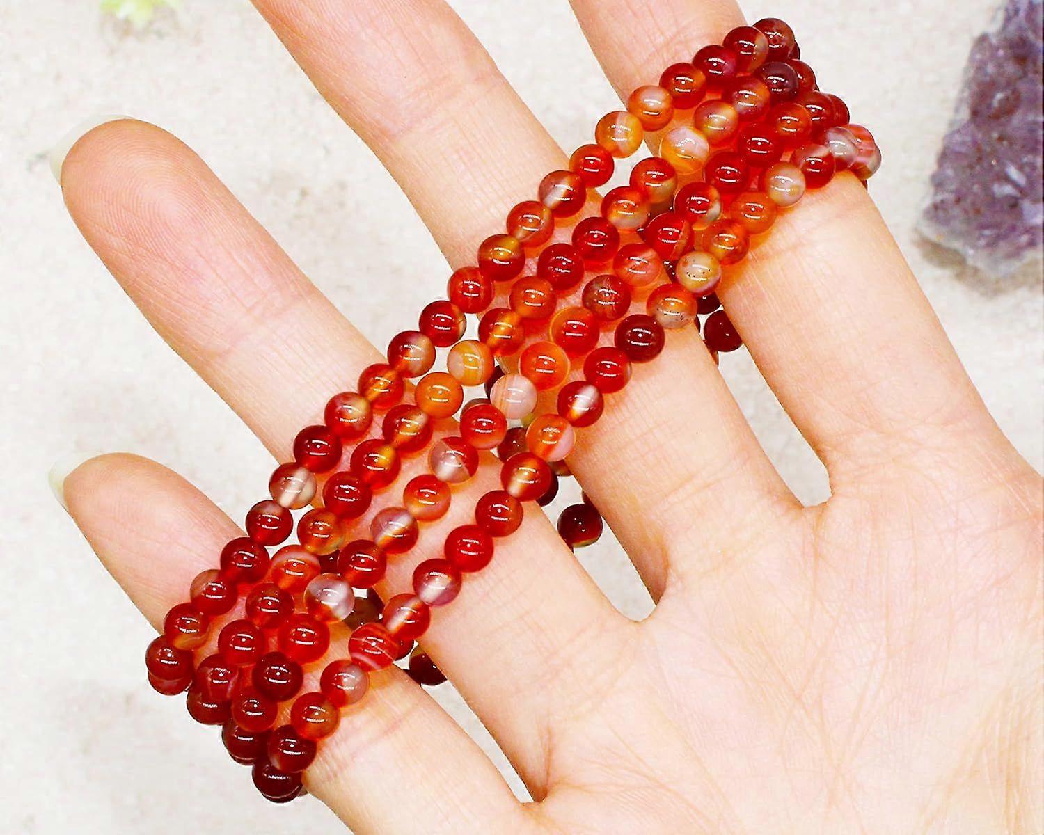 Carnelian Crystal Beaded Bracelet 4mm Mini Beads Stackable | For Creativity,