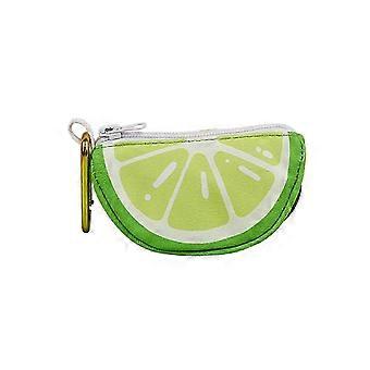 (lime)Pet Poop Bags Holder Convenient Fruit Print Zippered Dog Poop Bag Holder for Outdoor Pet Walking Running Pet Supply