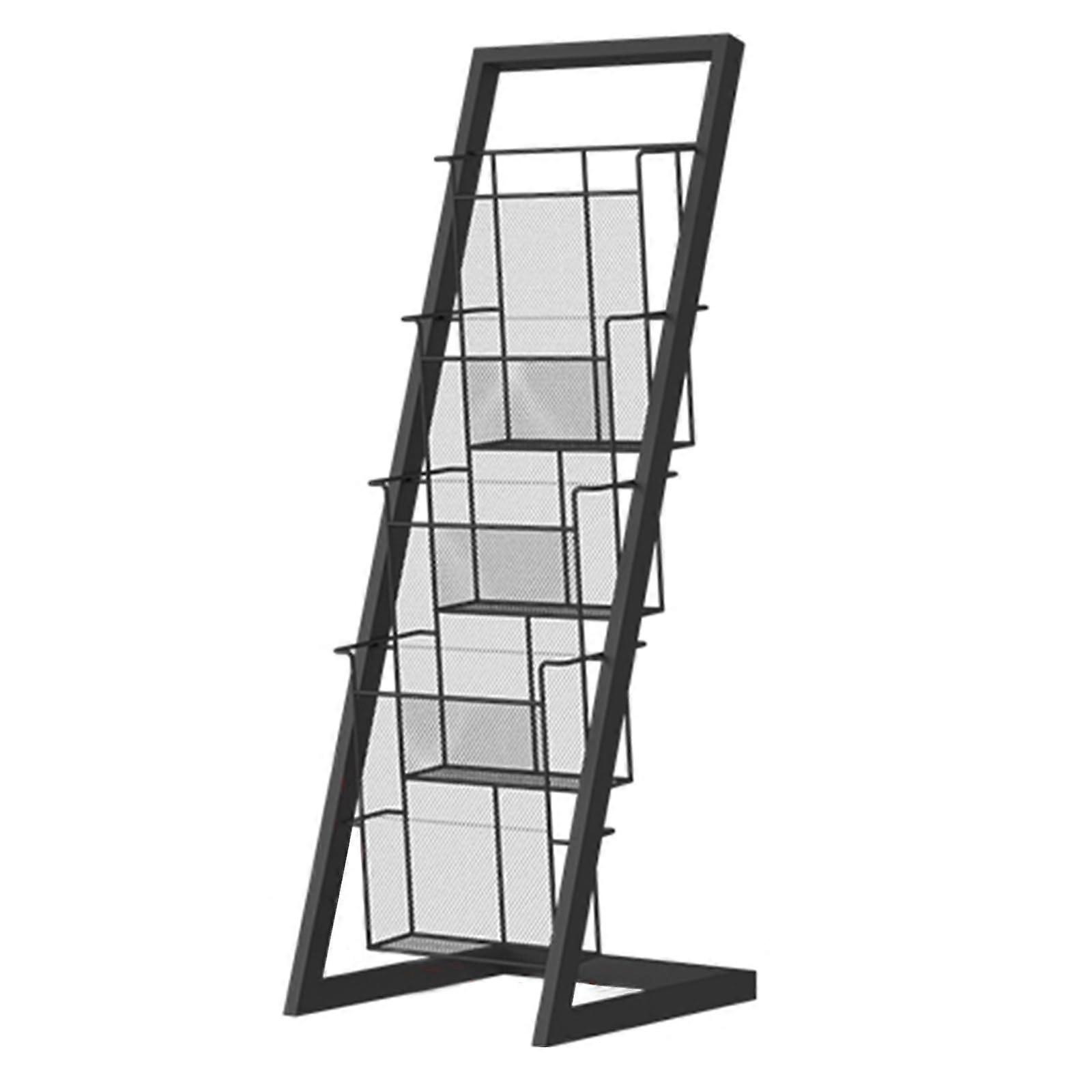 Tile Display Rack with Stable Triangular Frame, 5 Tier Floor Standing Sample Holder for Commercial Use