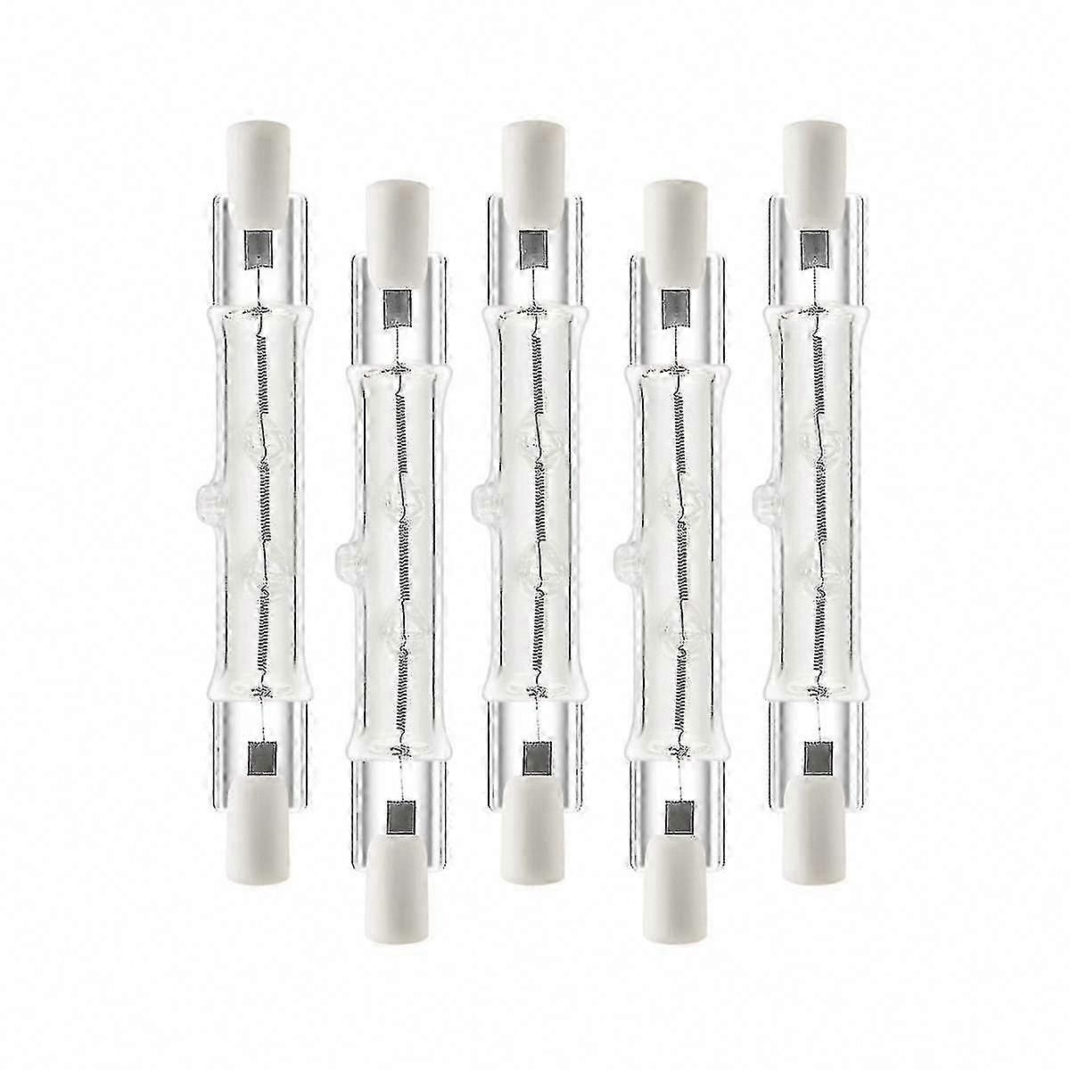 5 Pack R7s 118mm 300W 230V Halogen Linear Bulbs, Dimmable for Construction Work