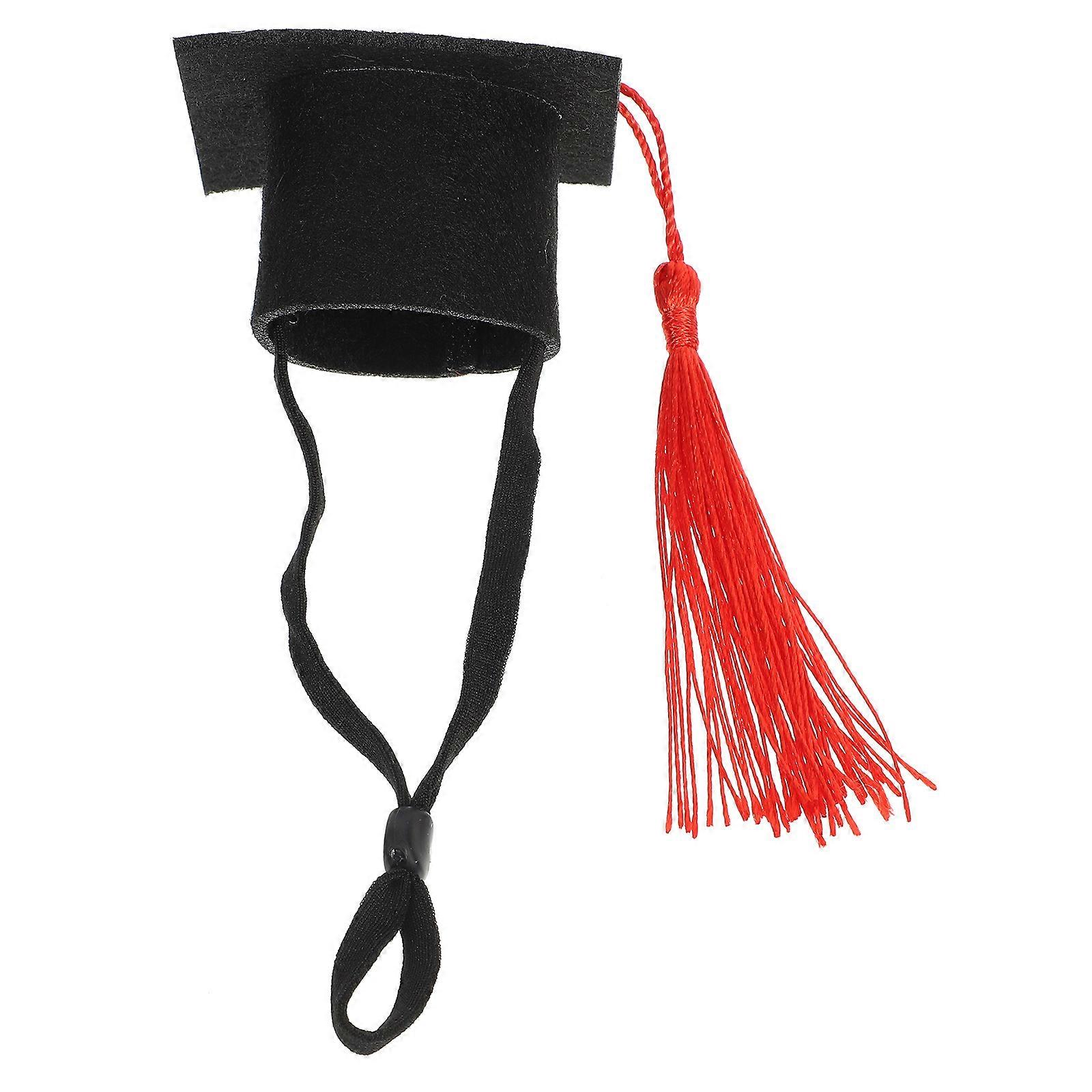 Adjustable Black Hamster Hat Designed For Graduation Events Perfect For Small Animals 1Pack