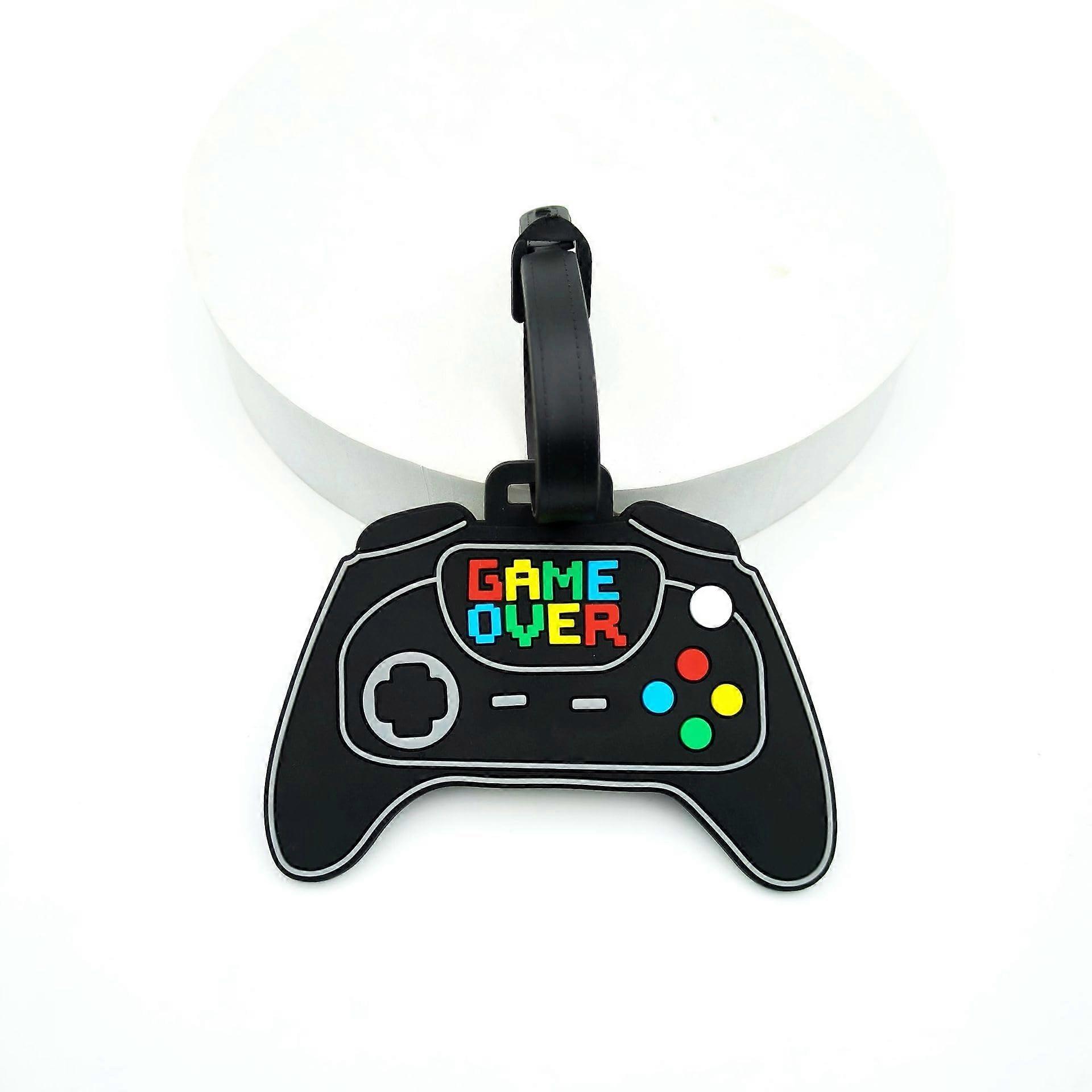Retro Game Controller Silicone Luggage Tag with  Label, Durable Gamepad for Easy ID