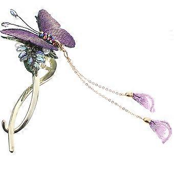 Girls Hair Barrettes Butterfly Hair Clip For Daily Dress Up And Party In Purple Metal For Hair Styling 1Pack