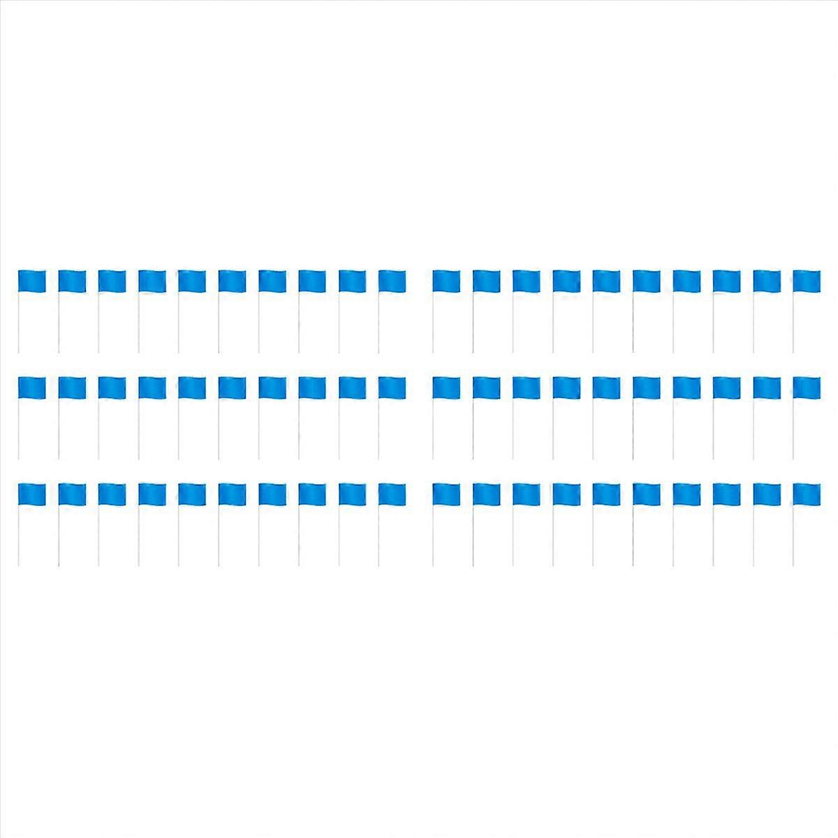 Marking Flags Marker Flags for Lawn 30 Pack, PVC Small Flags, Blue