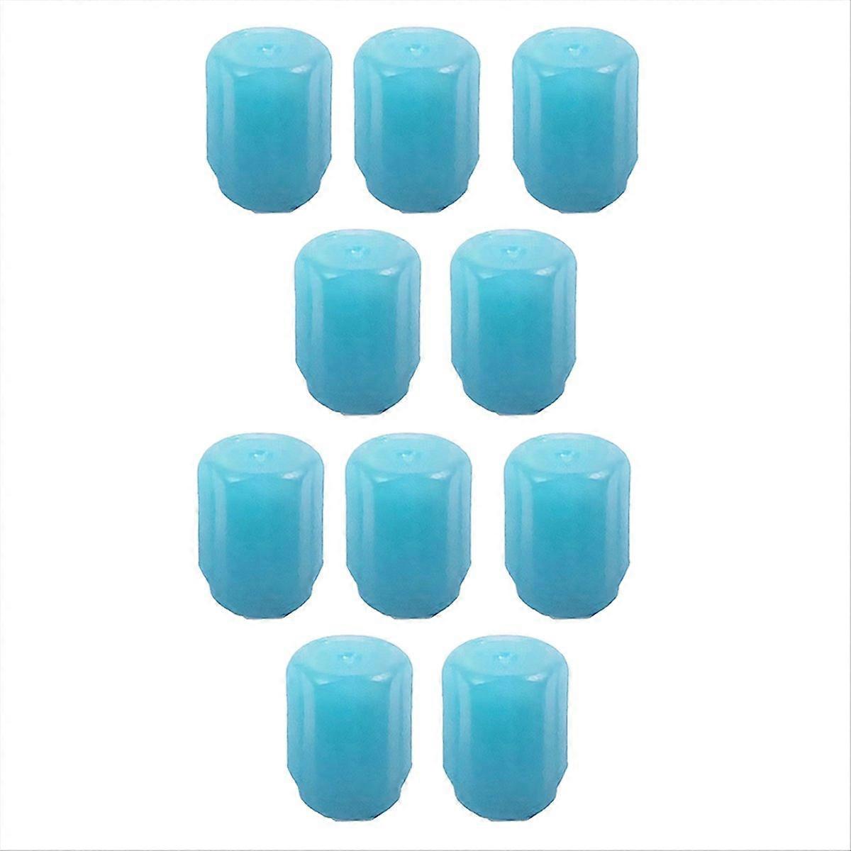 10pcs Luminous Valve Stem Cap Car Tire Valve Cap Blue