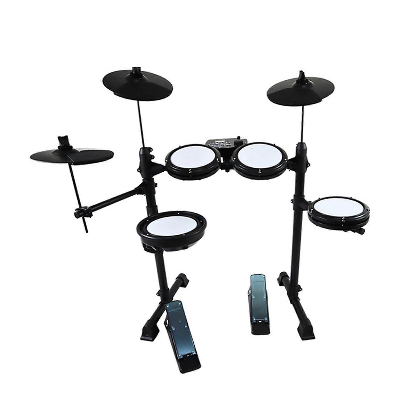 Electronic Drum Kit with Realistic Mesh Heads, Quiet Practice Design, Compact Set for Beginners