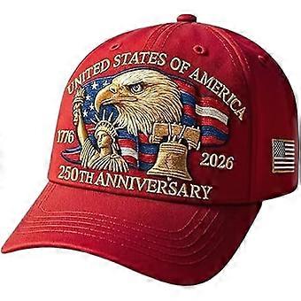 Eagle & Liberty – United States 250th Anniversary Hat, Adjustable Cotton Printed Patriotic Baseball Cap for Men