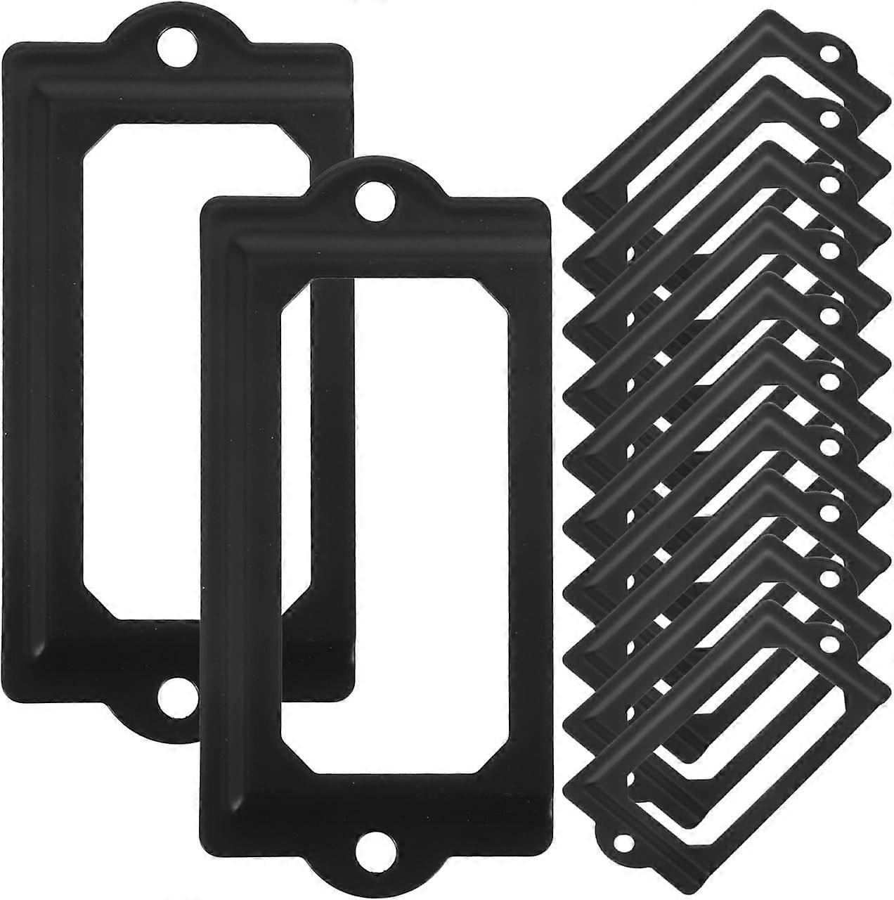 12 retro card holder frames (metal label holders)