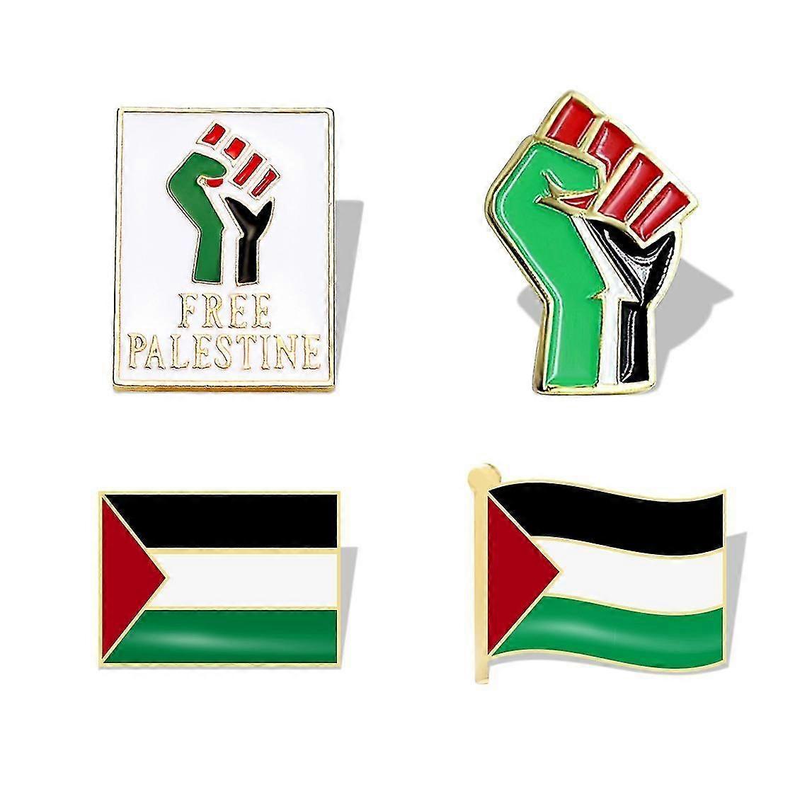 4pcs Palestine Flag Lapel Pins