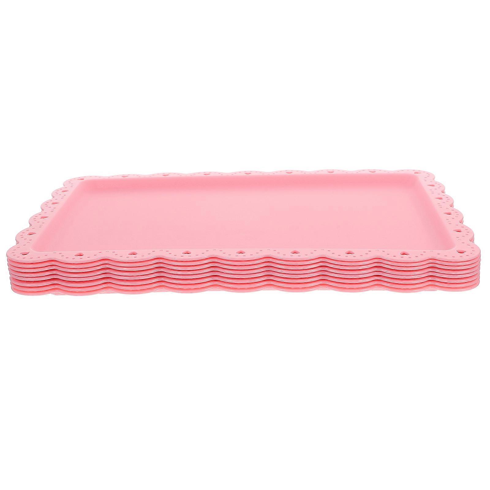 Reusable Decorative Serving Trays for Food Serving Plate 8Pcs Rectangular