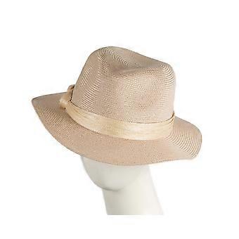 Soft beige unisex braid fedora hat MA990BE