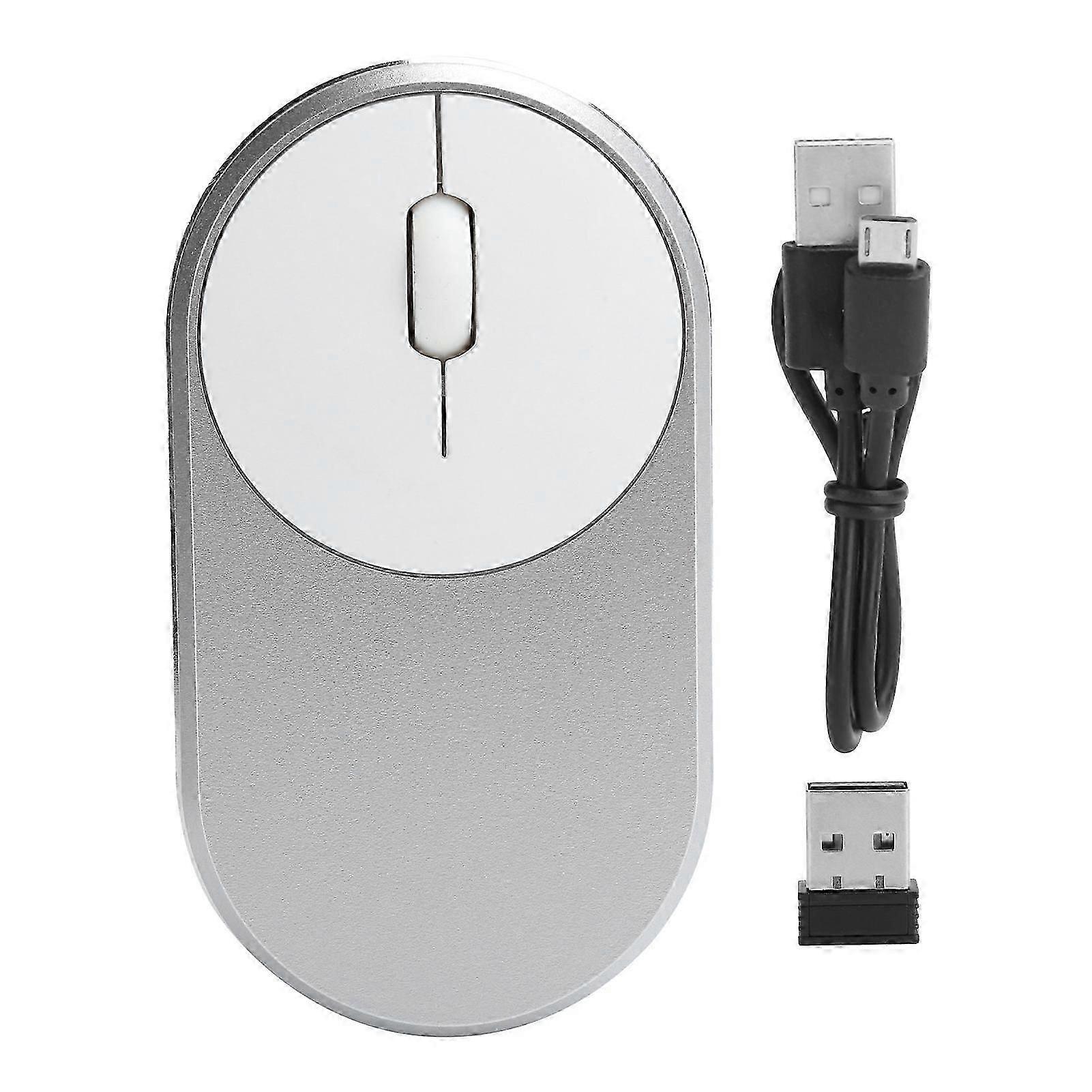 hard 2.4Ghz Wireless Mouse Chargeable Bluetooth Optical USB Plugin Notebook Office Accessories(Silver Gray ) intelligence