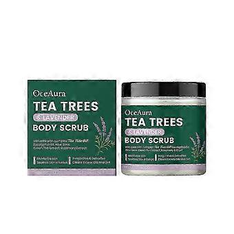 Motong Completely Tea Tree Oil Body Scrub, lavendelduft, med aloe vera, grøn te og rosmarinekstrakt, fugter, fjerner døde hudceller, ru pletter
