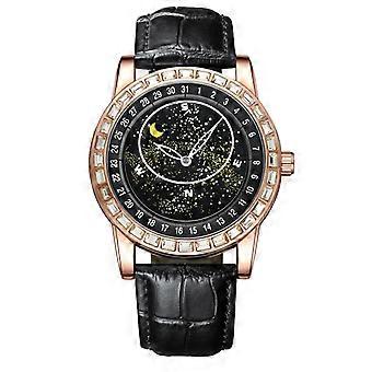 Men's Luxury Starry Sky Dial Waterproof Quartz Watch with PU Leather Strap - Elegant and Stylish Timepiece for Fashion Enthusiasts