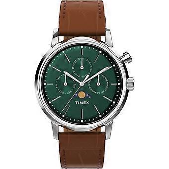 Timex Mens Marlin Green Dial Leather Strap Watch TW2W51000 | Acotis