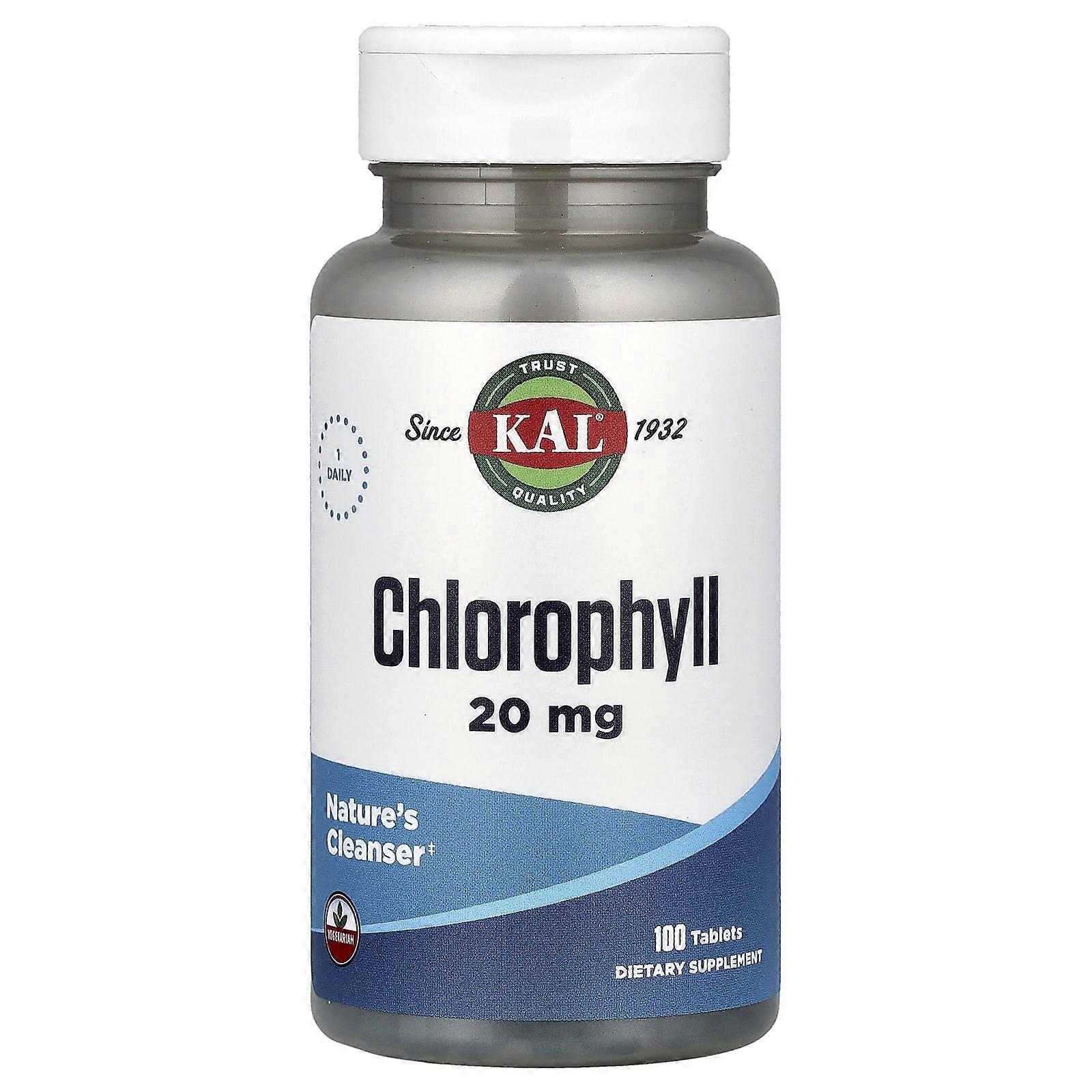 KAL, Chlorophyll, 20 mg , 100 Tablets, 2-Pack
