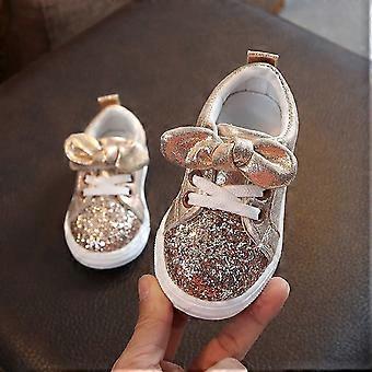 Toddler Shoes Children Baby Girls Boys Shoes Bling Sequins Bowknot Crystal Run Sport Sneakers Shoes Pink 2.5-3Years